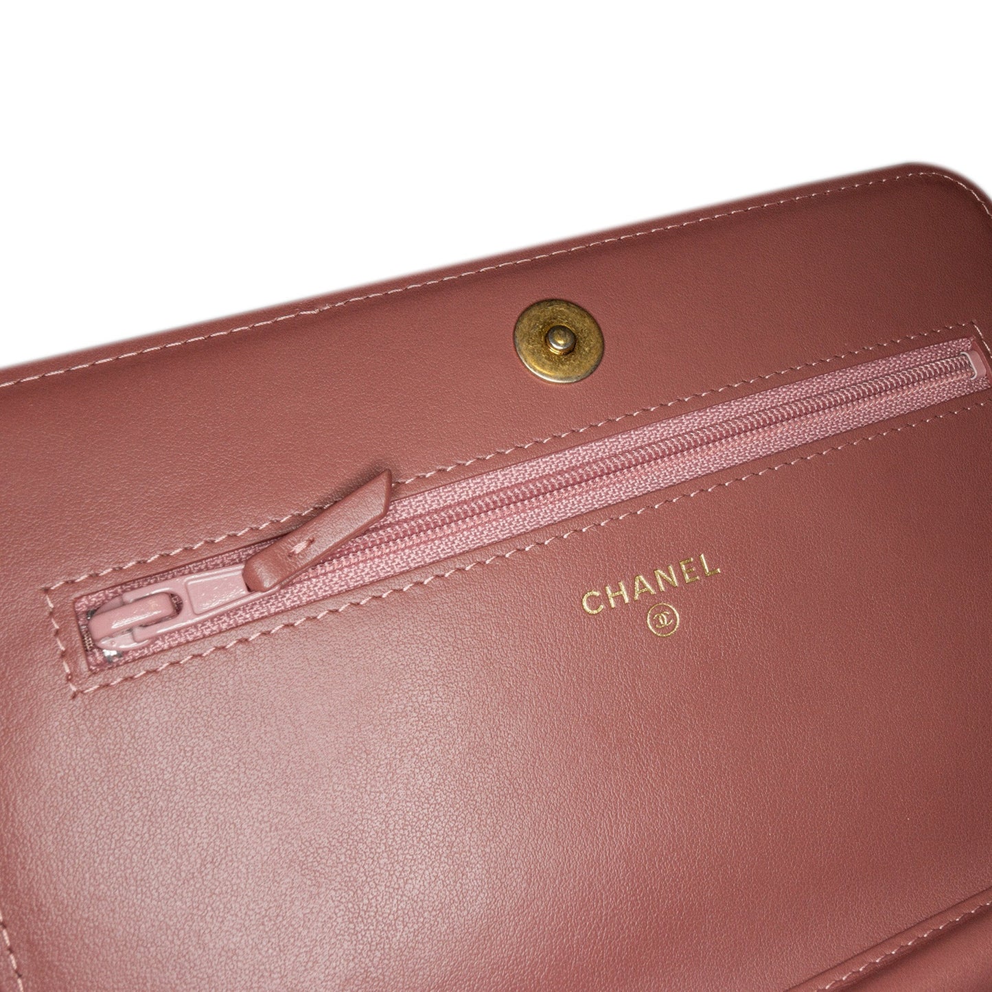 Pink Chanel Velvet Boy Wallet On Chain Crossbody Bag