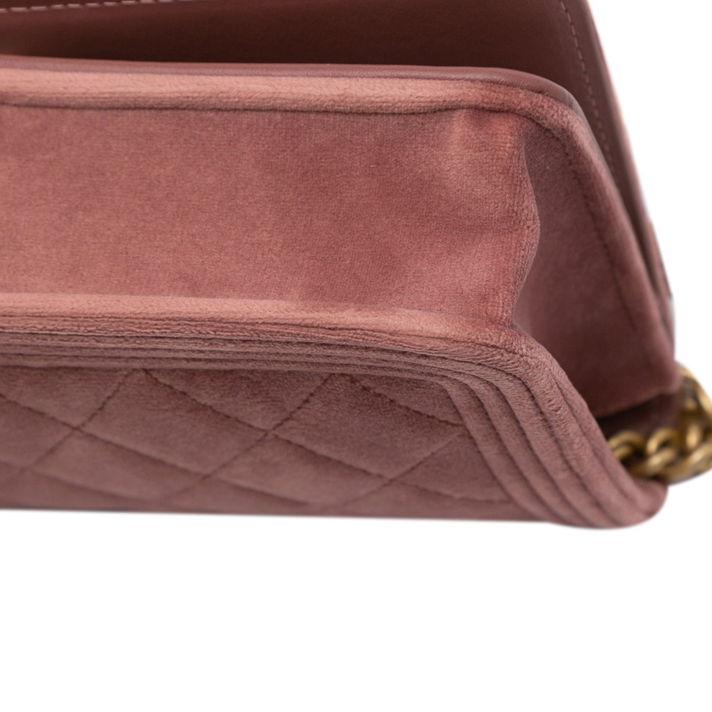 Pink Chanel Velvet Boy Wallet On Chain Crossbody Bag