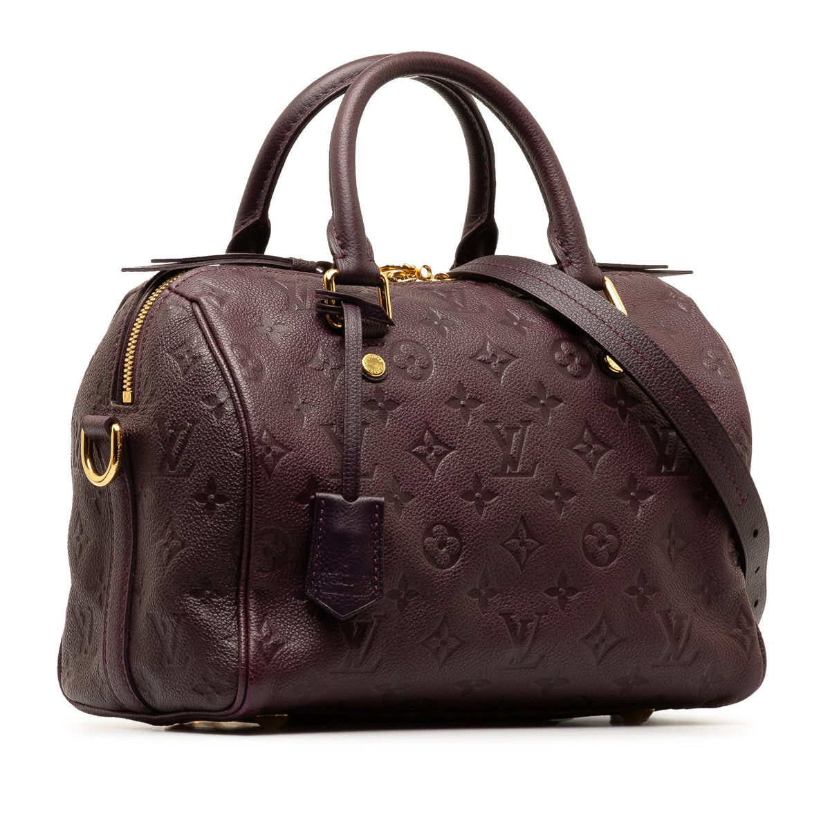Purple Louis Vuitton Monogram Empreinte Speedy Bandouliere 25 Satchel