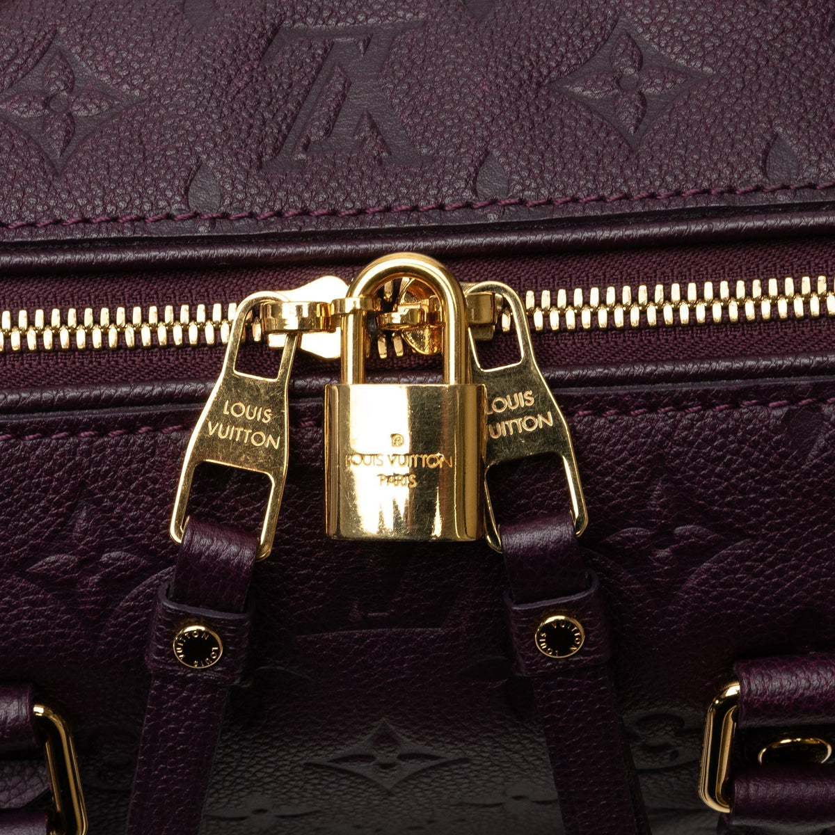 Purple Louis Vuitton Monogram Empreinte Speedy Bandouliere 25 Satchel