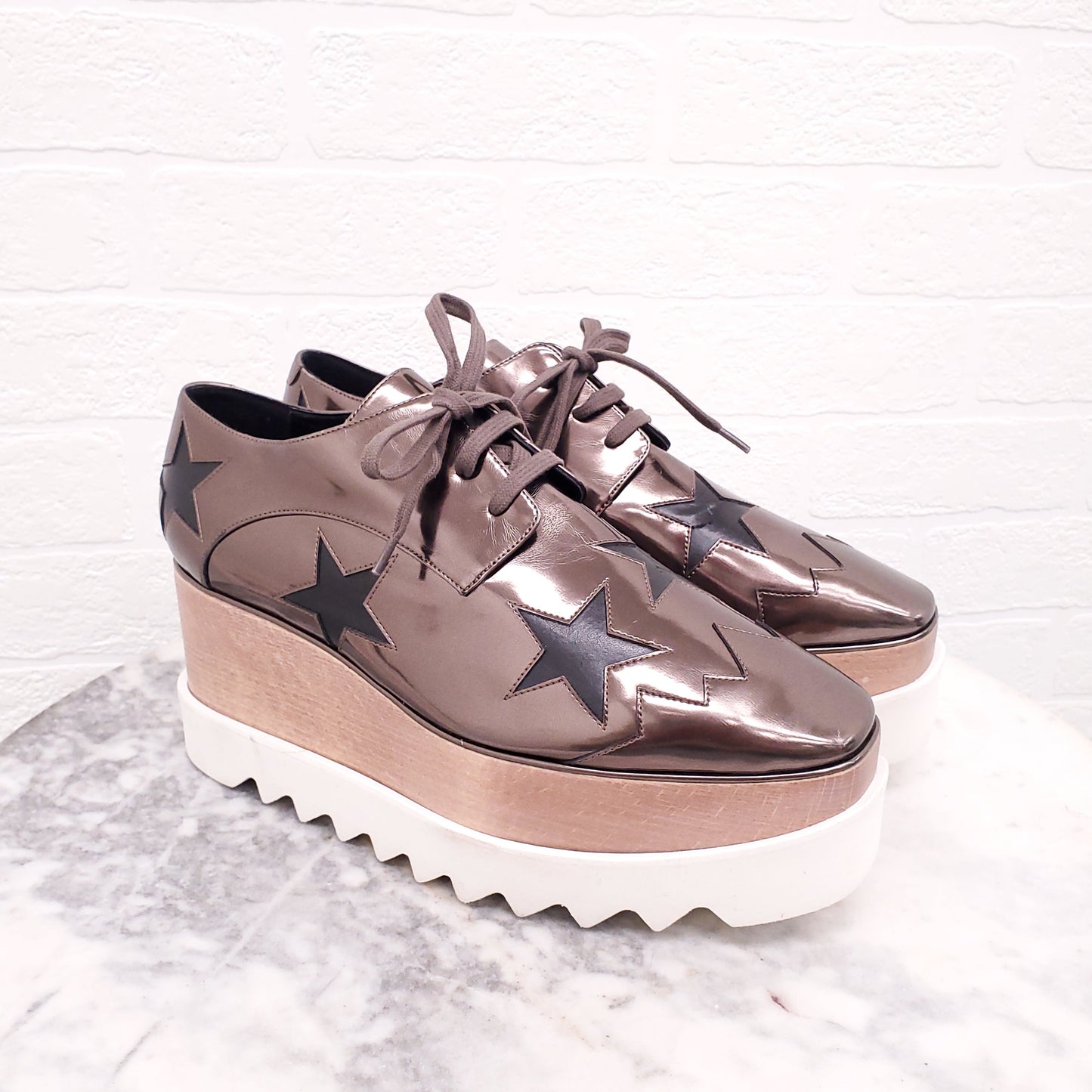 STELLA MCCARTNEY ELYSE STAR PLATFORM SHOES - SIZE 39