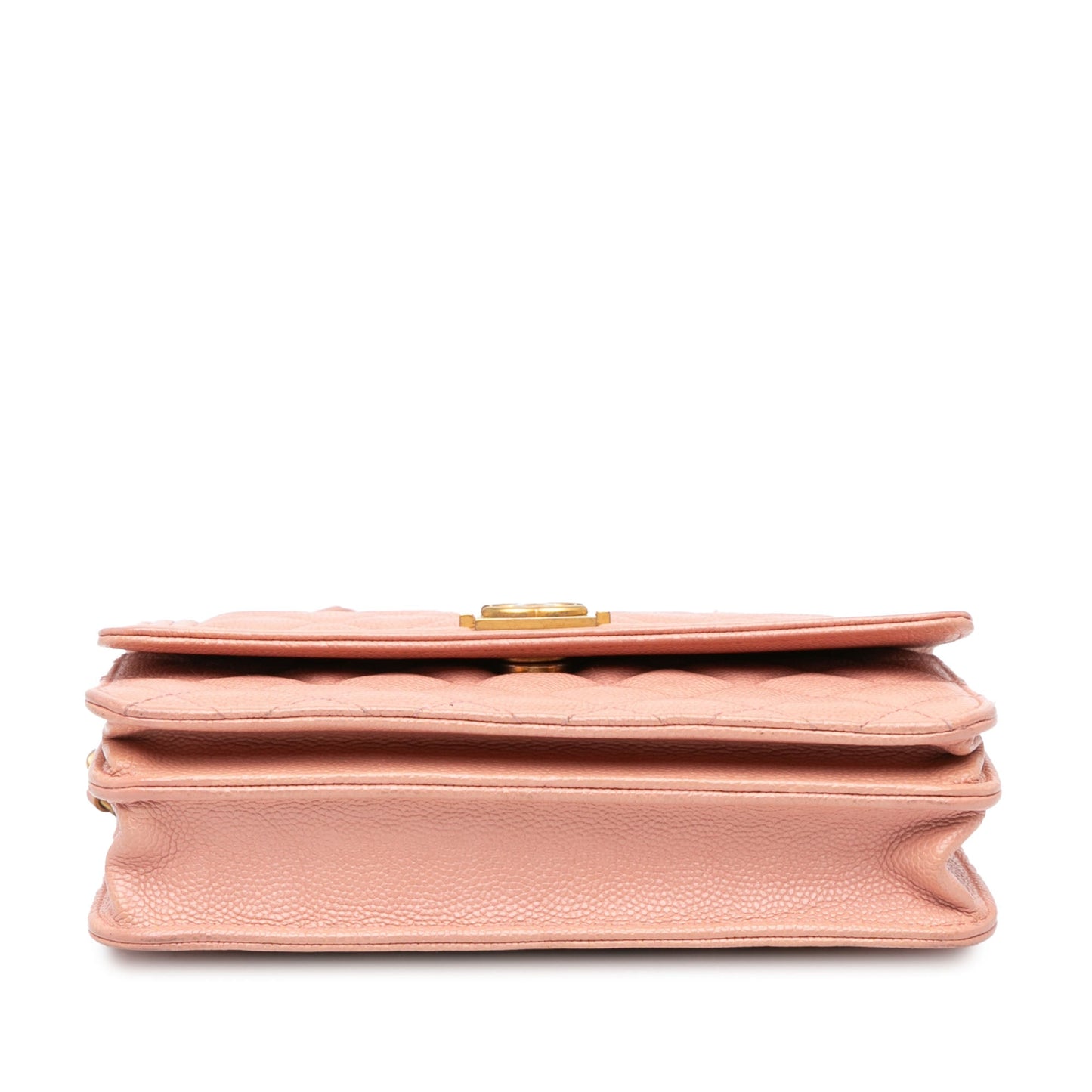 Pink Chanel Quilted Caviar Square Boy Wallet On Chain Crossbody Bag