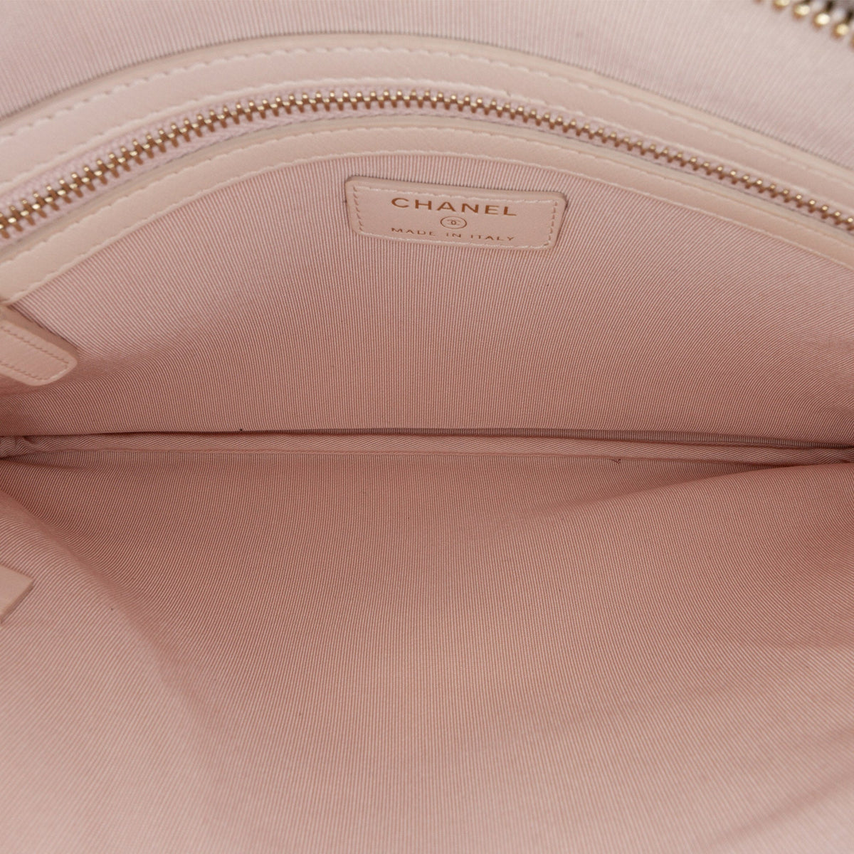 Pink Chanel Medium Tweed Deauville O Case Clutch Bag