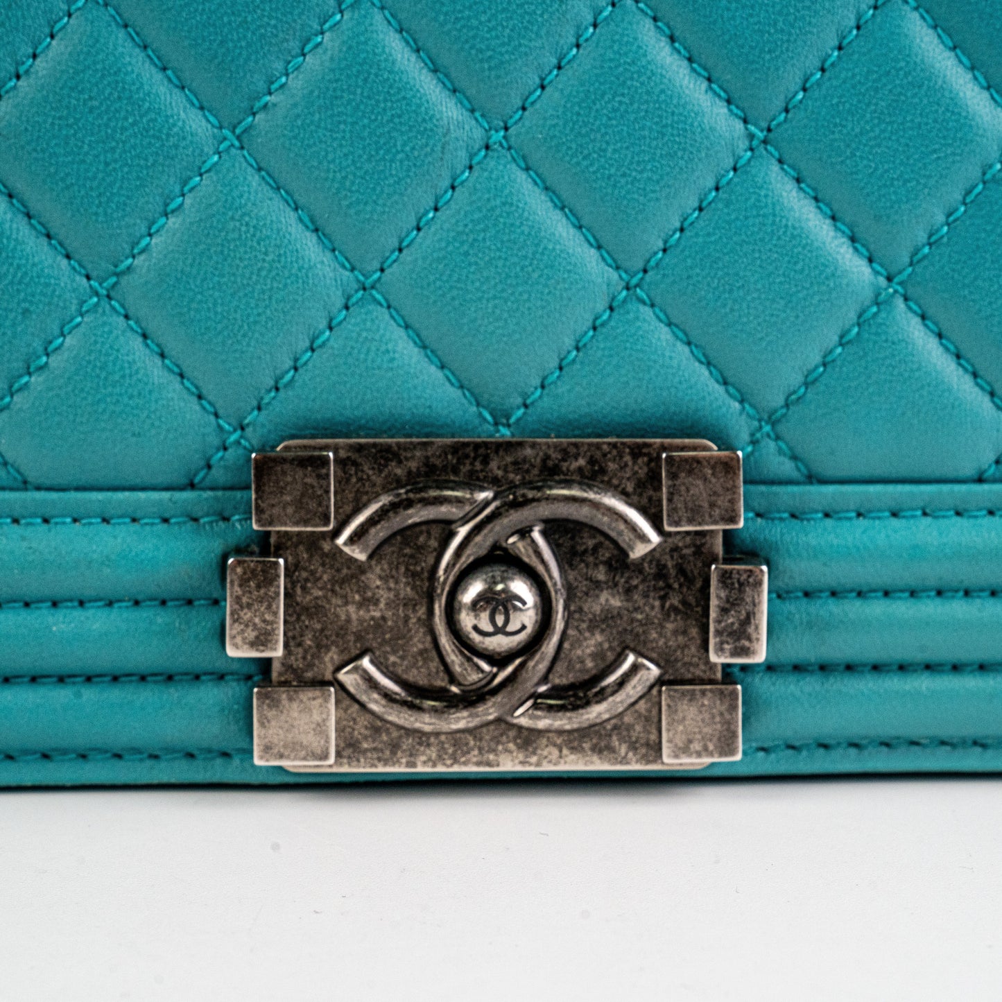 Chanel Old Medium Boy Blue Crossbody Bag