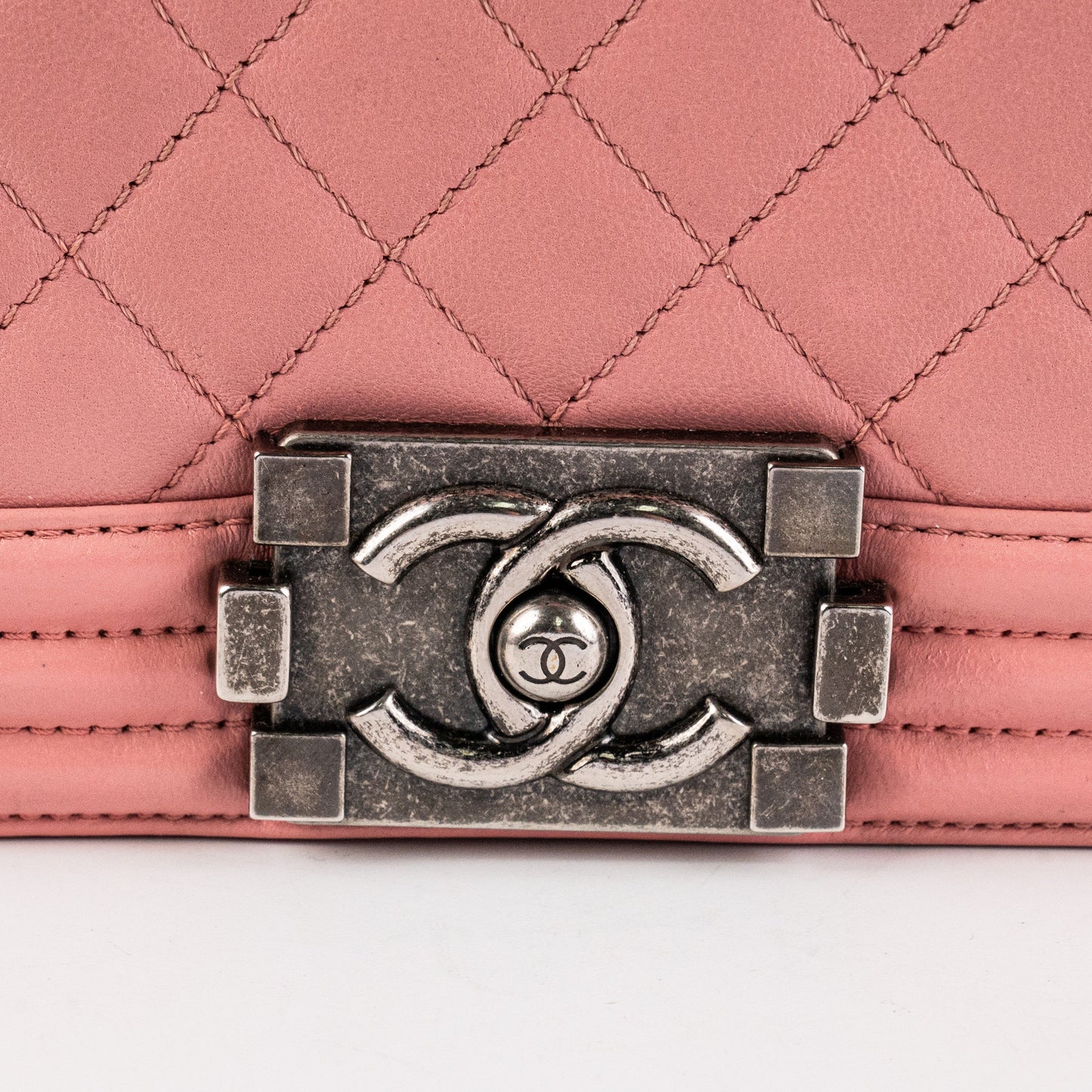 Chanel Small Lambskin Boy Pink Crossbody Bag