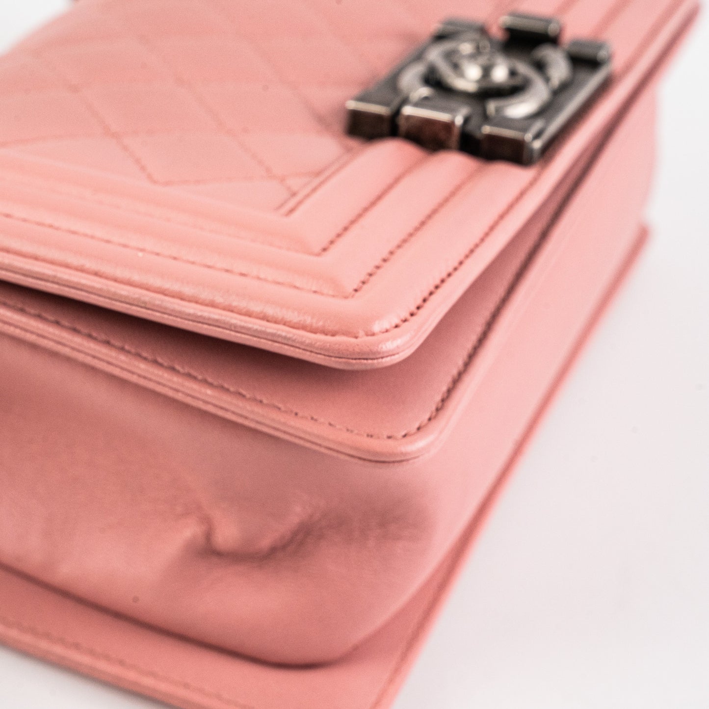 Chanel Small Lambskin Boy Pink Crossbody Bag