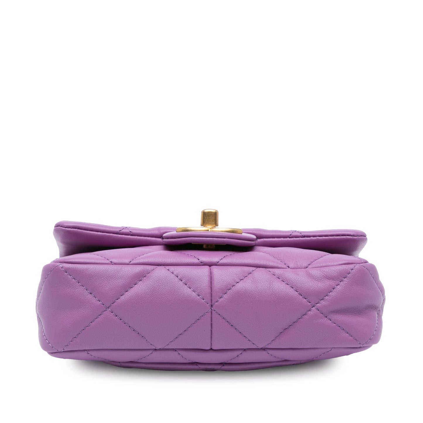 Purple Chanel Mini Quilted Lambskin Funky Town Flap Shoulder Bag