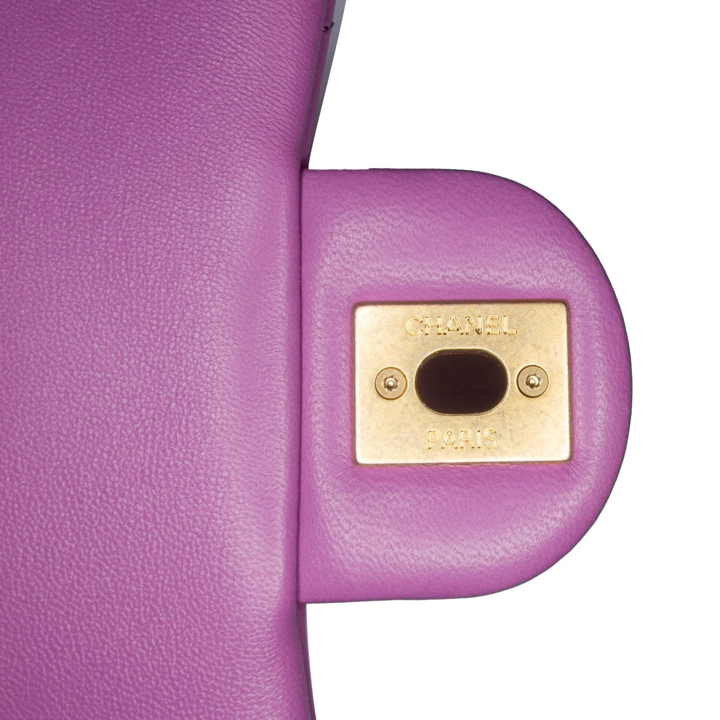 Purple Chanel Mini Quilted Lambskin Funky Town Flap Shoulder Bag
