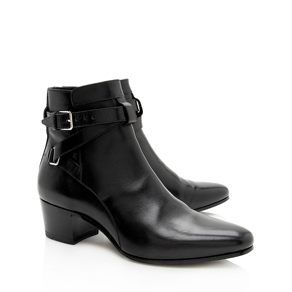 Saint Laurent Belted Leather Jodhpur Bootie - Size 6 / 36 16623