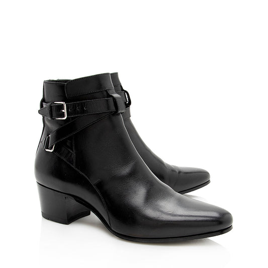Saint Laurent Belted Leather Jodhpur Bootie - Size 6 / 36 16623