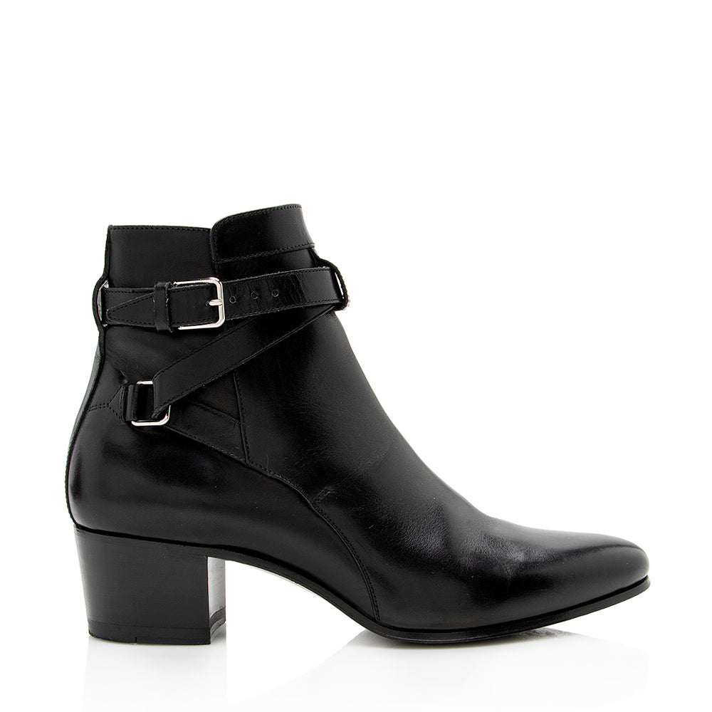 Saint Laurent Belted Leather Jodhpur Bootie - Size 6 / 36 16623
