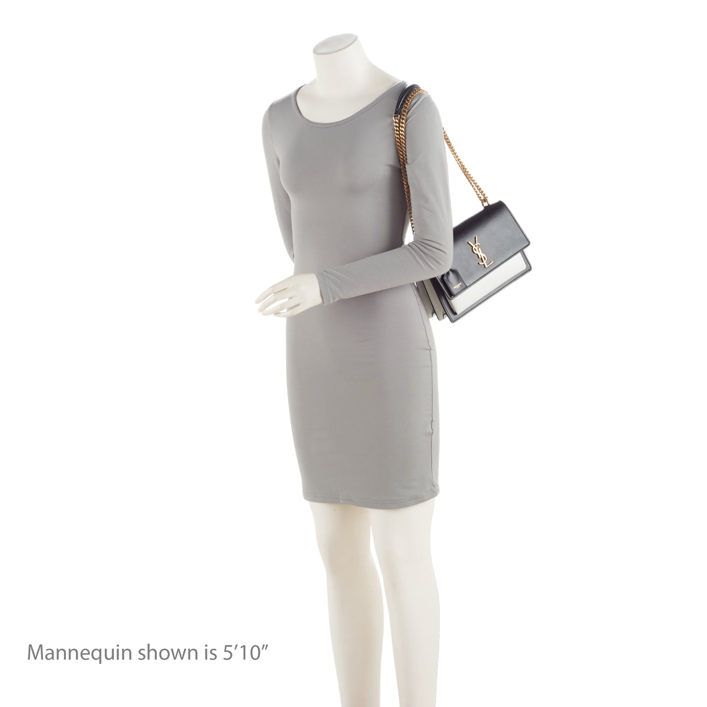 Saint Laurent Bi-Color Grained Calfskin Monogram Sunset Medium Shoulder Bag 1CzWjR