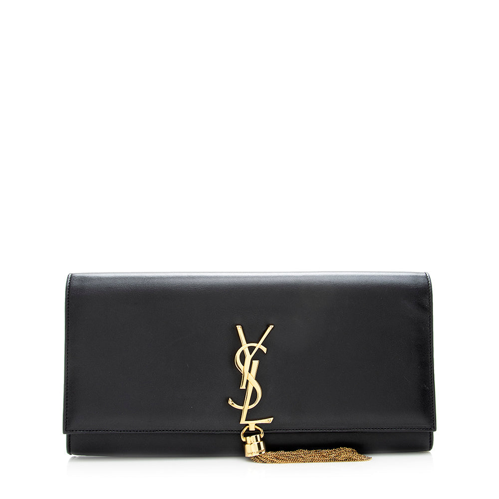 Saint Laurent Calfskin Cassandra Tassel Clutch 18666