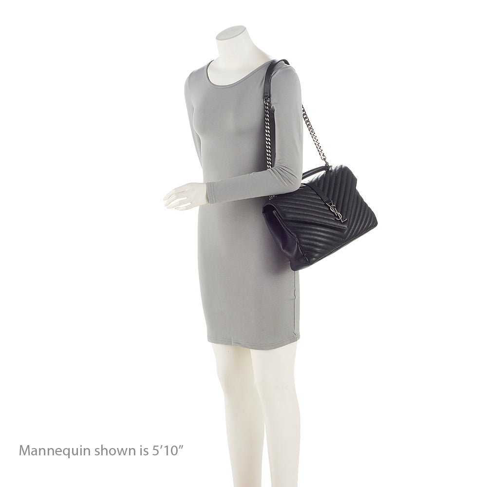Saint Laurent Matelasse Calfskin Classic Monogram College Large Shoulder Bag 21810