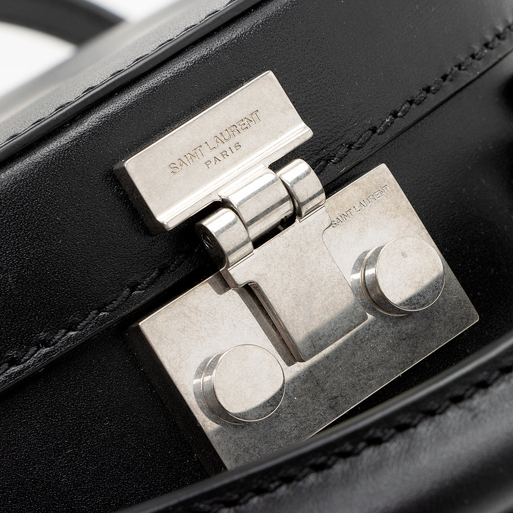 Saint Laurent Calfskin Mica Medium Hat Box Bag 19830