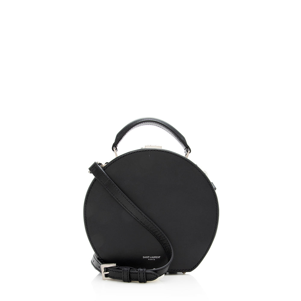 Saint Laurent Calfskin Mica Medium Hat Box Bag 19830