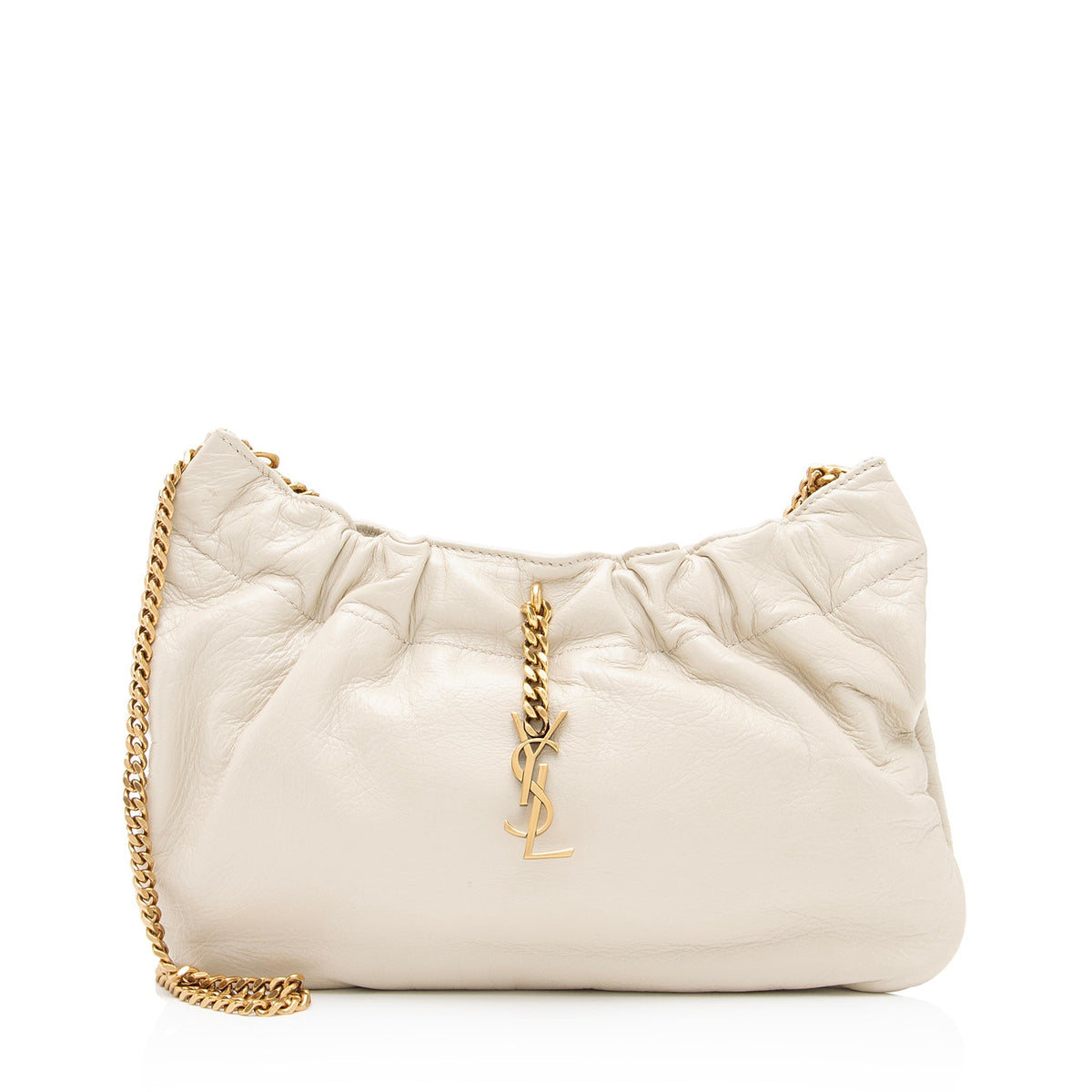 Saint Laurent Calfskin Monogram Pacpac Ruched Chain Hobo vWA46Q