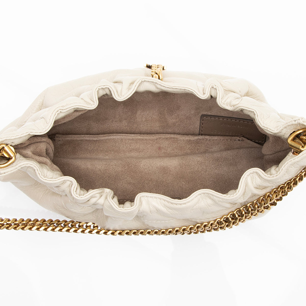 Saint Laurent Calfskin Monogram Pacpac Ruched Chain Hobo vWA46Q