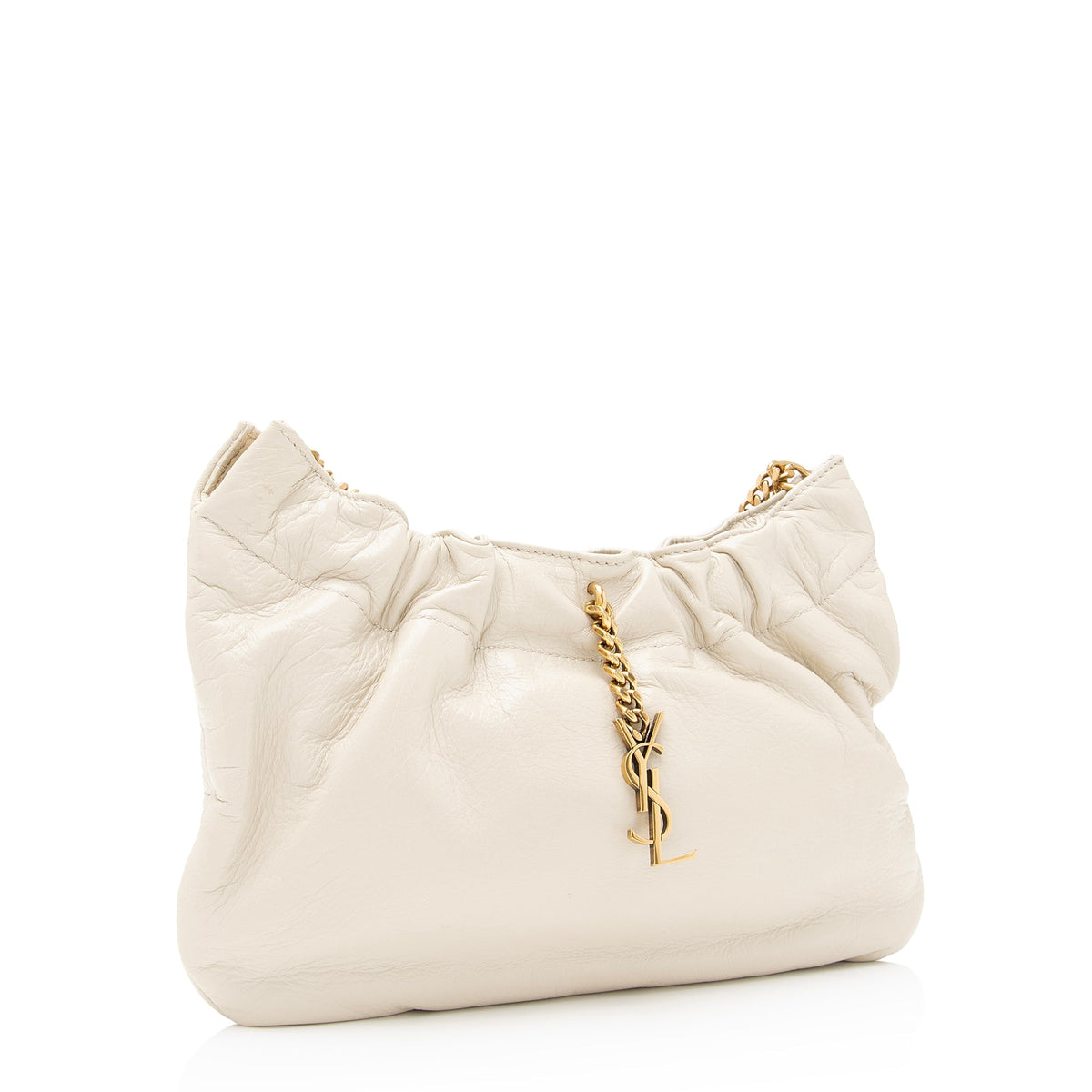 Saint Laurent Calfskin Monogram Pacpac Ruched Chain Hobo vWA46Q