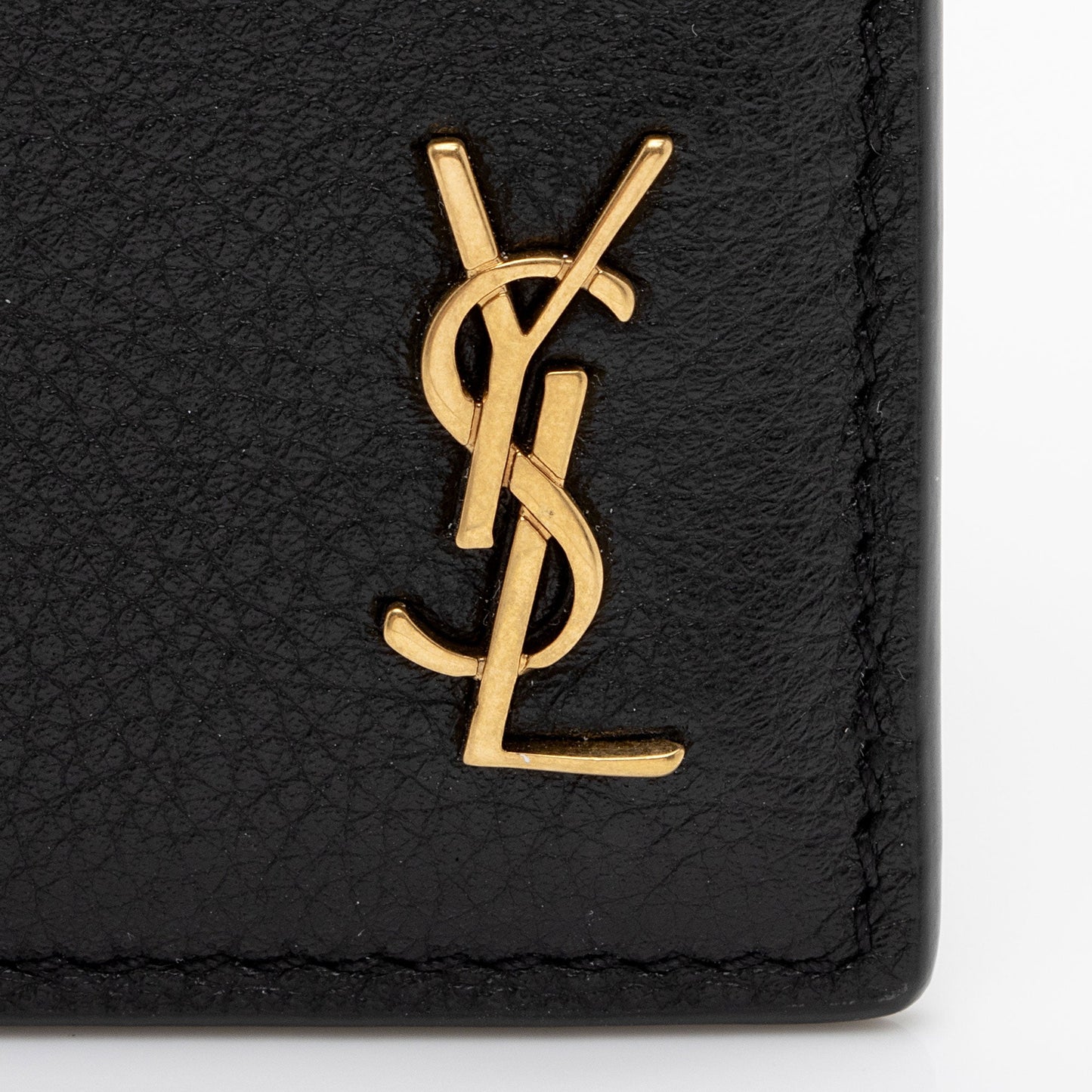 Saint Laurent Calfskin Monogram Tiny Cassandre Card Case XxCMHH