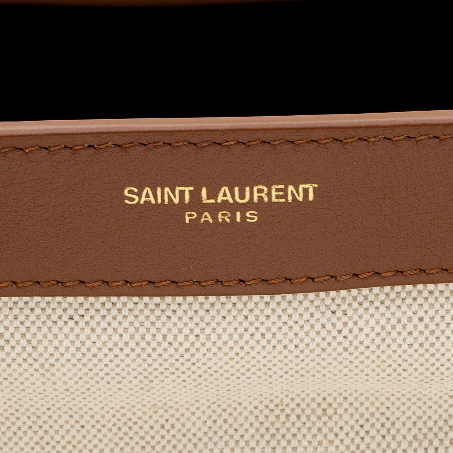Saint Laurent Linen Calfskin Cabas Tote hnokNy