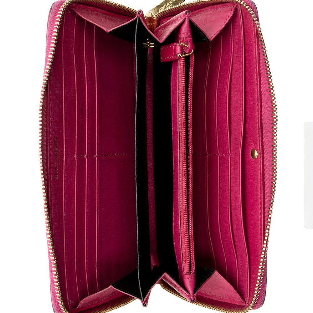 Saint Laurent Calfskin Y Ligne Zip Around Wallet 15139