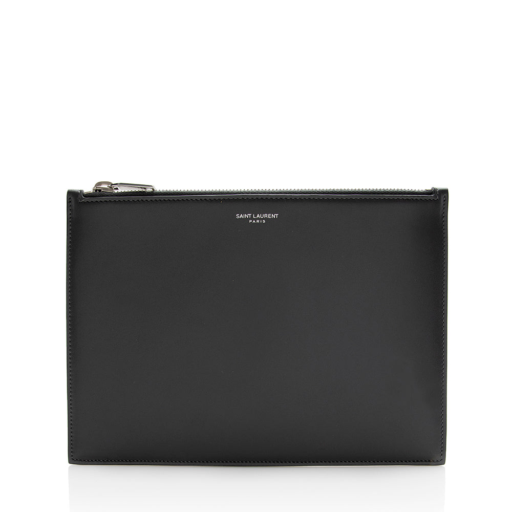 Saint Laurent Calfskin Zip Pouch 22031