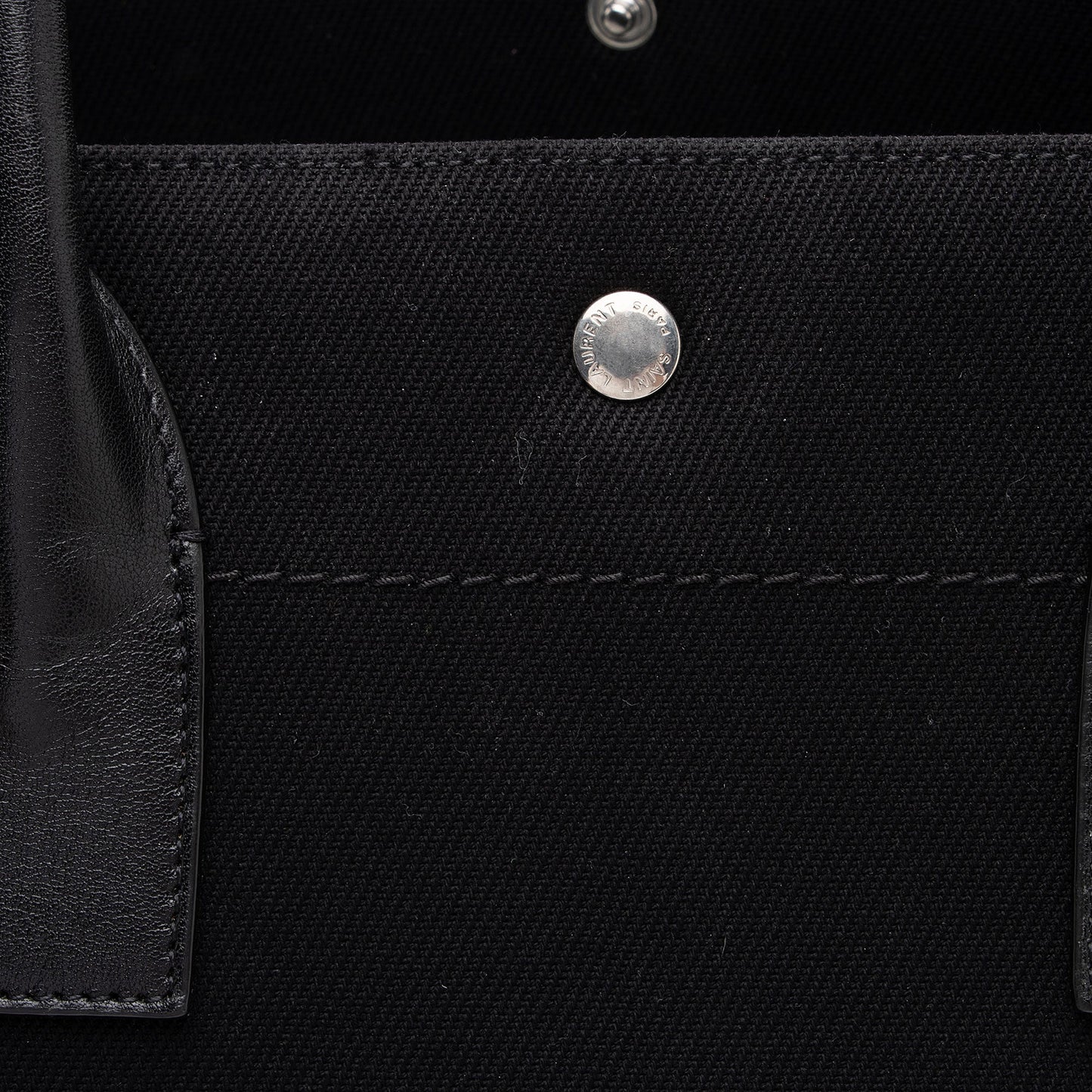 Saint Laurent Canvas Calfskin Rive Gauche Large Tote PjHcZm