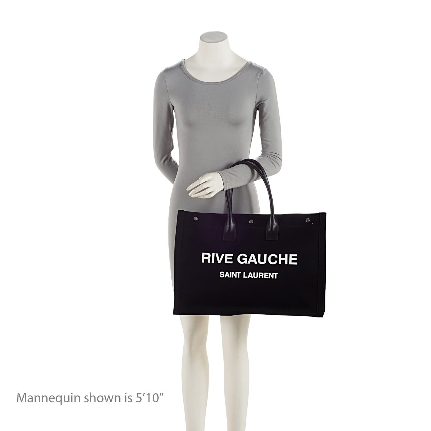 Saint Laurent Canvas Calfskin Rive Gauche Large Tote PjHcZm