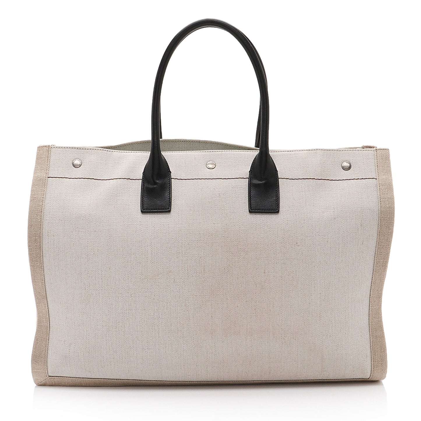 Saint Laurent Canvas Calfskin Rive Gauche Large Tote Ti5Jyi