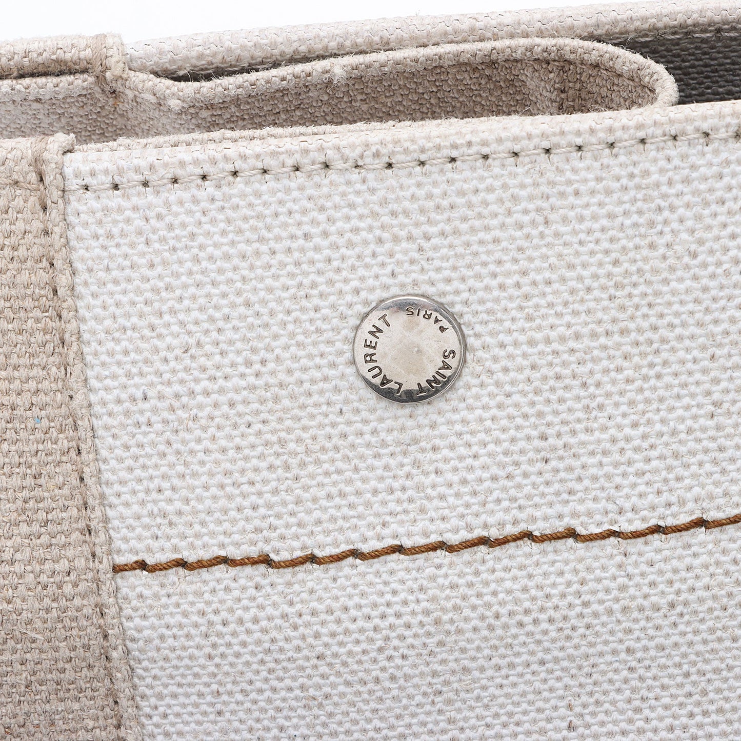 Saint Laurent Canvas Calfskin Rive Gauche Large Tote Ti5Jyi