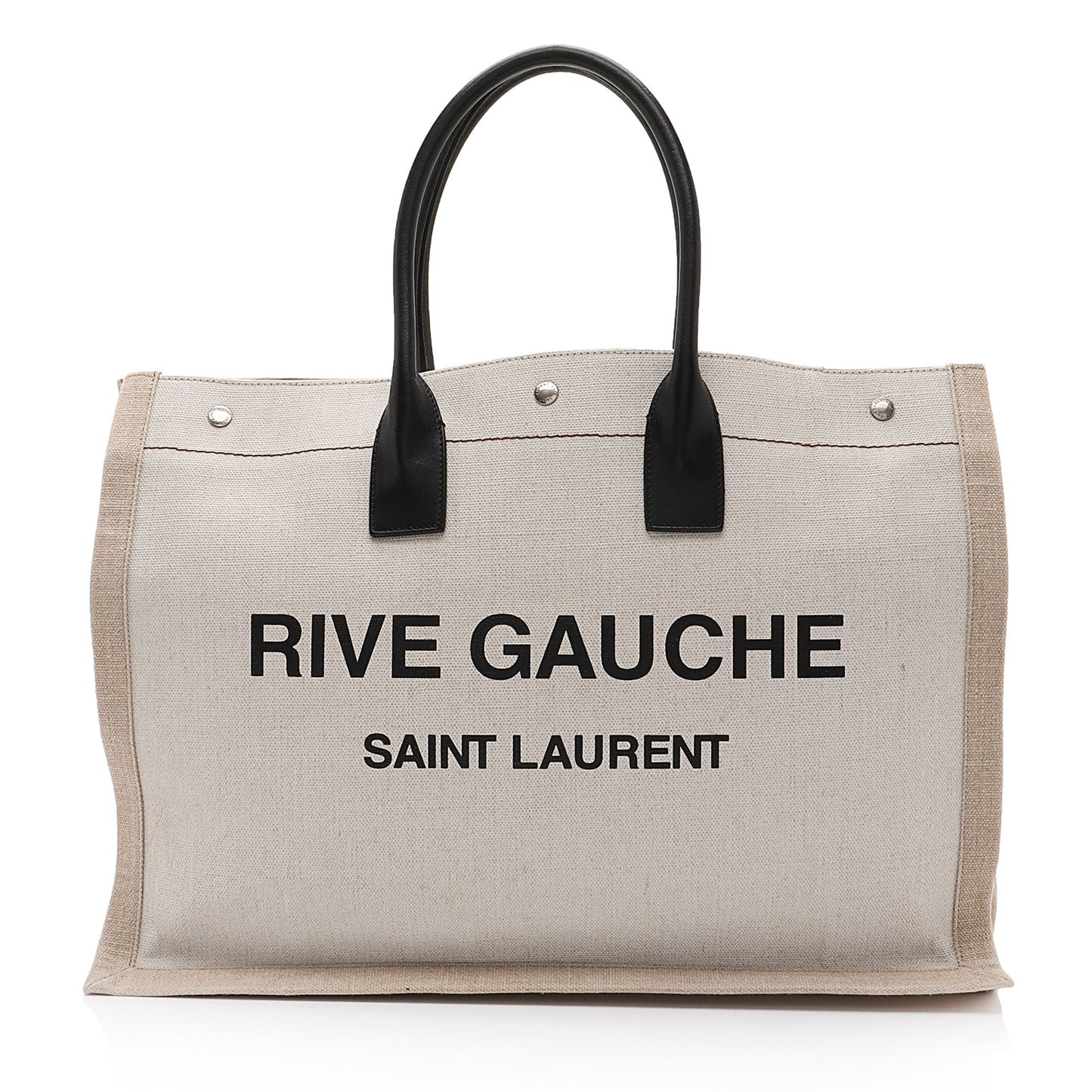 Saint Laurent Canvas Calfskin Rive Gauche Large Tote Ti5Jyi