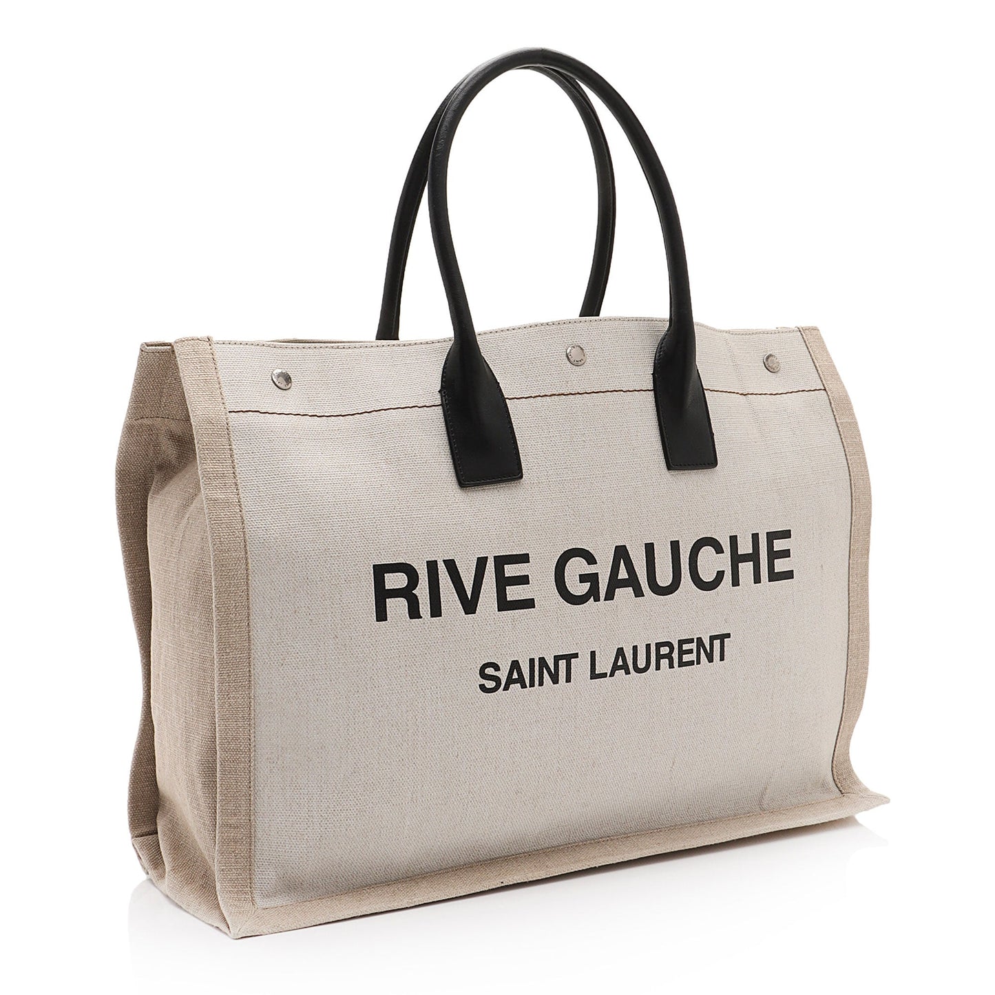 Saint Laurent Canvas Calfskin Rive Gauche Large Tote Ti5Jyi