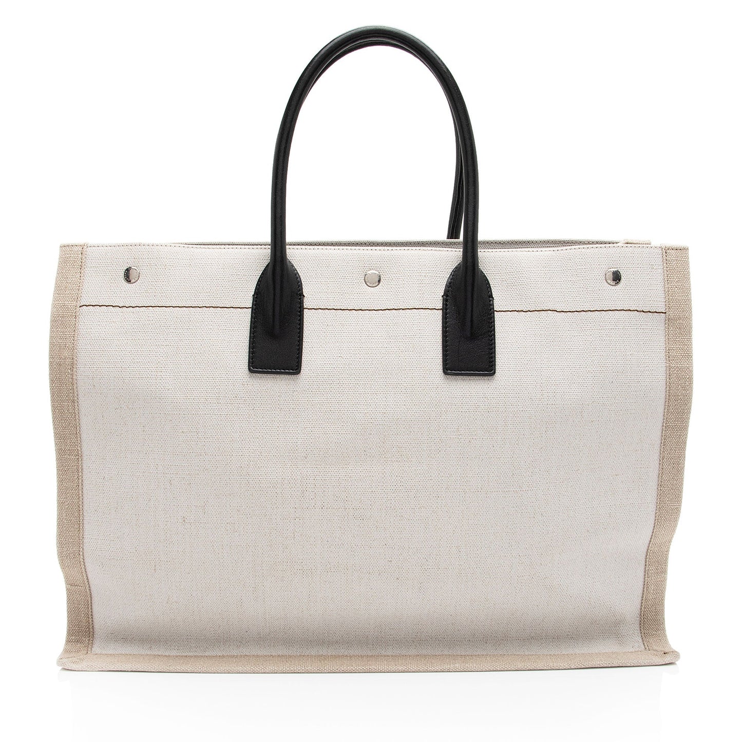 Saint Laurent Canvas Calfskin Rive Gauche Large Tote zNZTfi