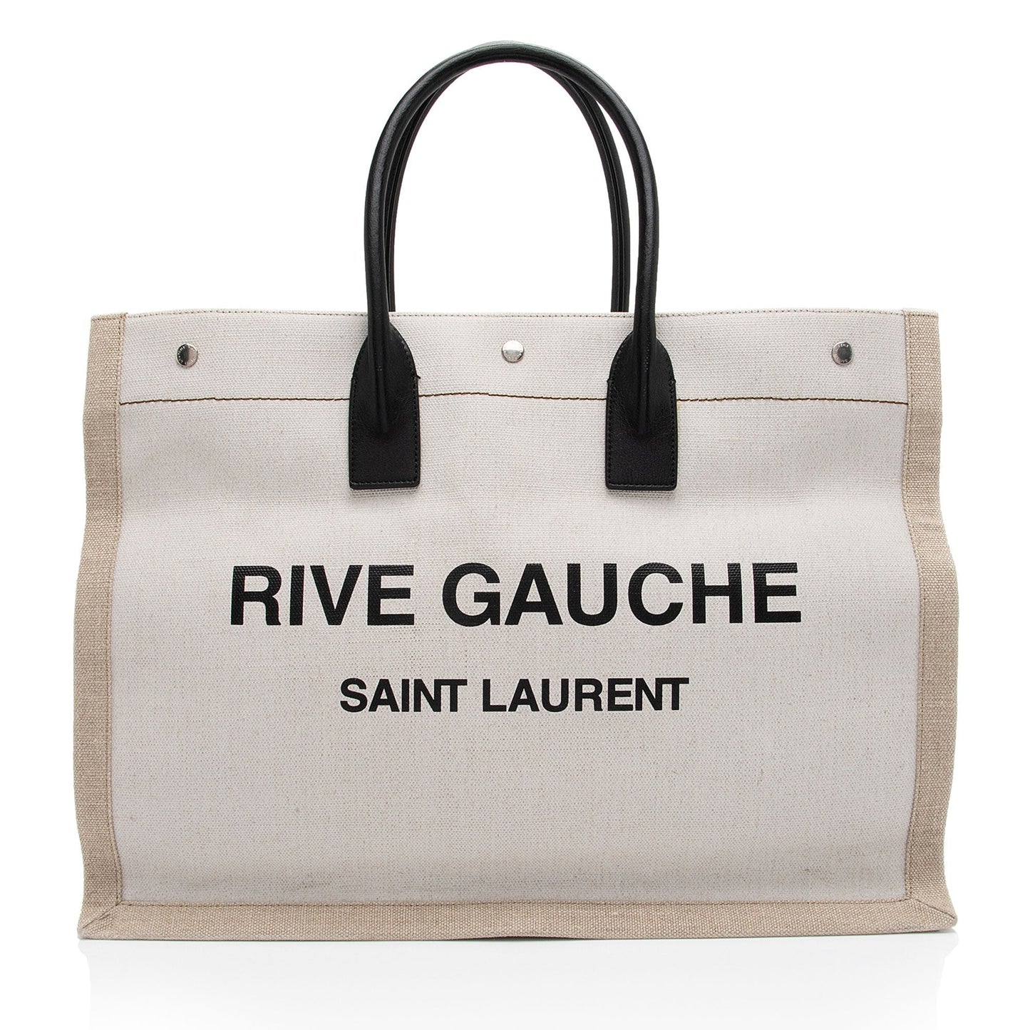 Saint Laurent Canvas Calfskin Rive Gauche Large Tote zNZTfi