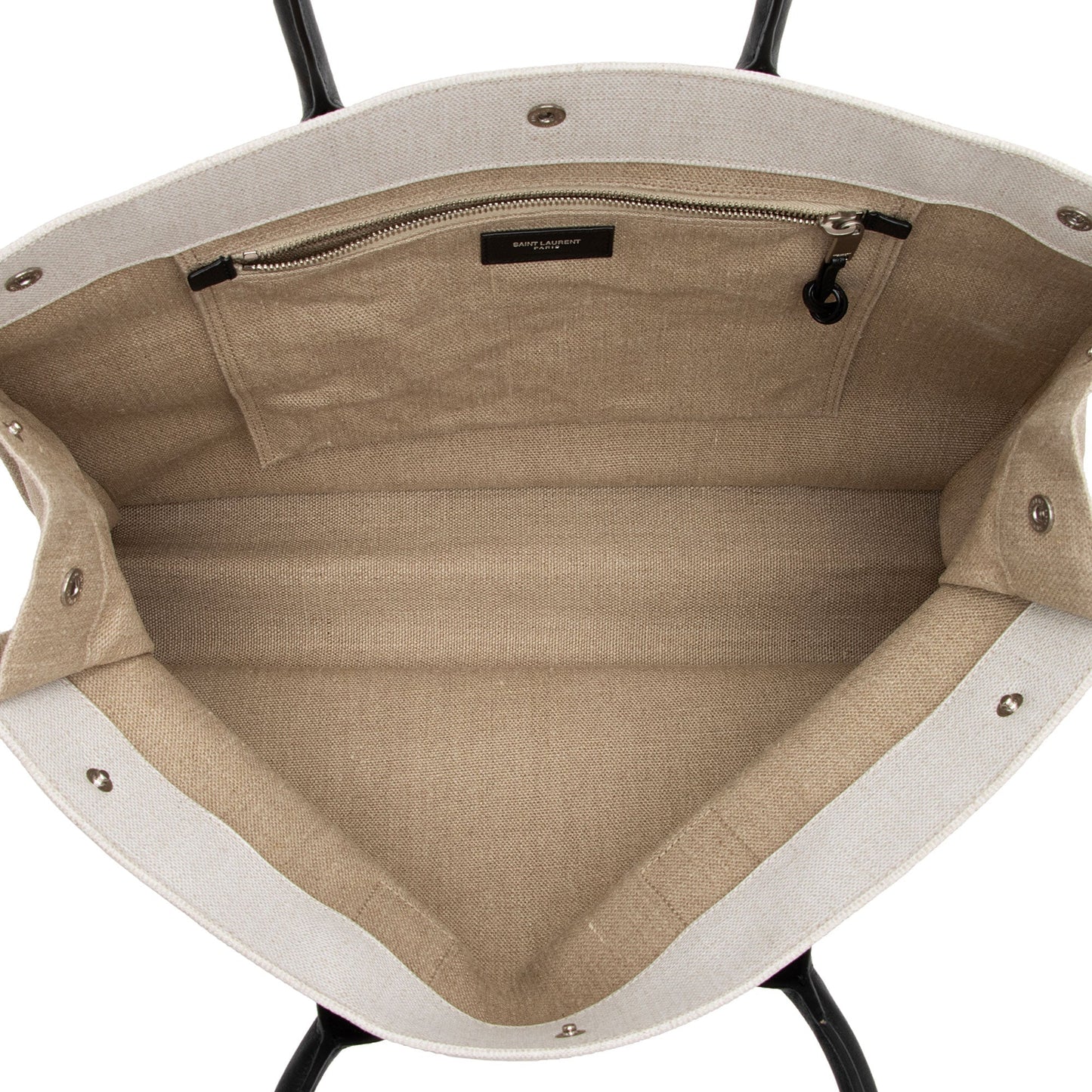 Saint Laurent Canvas Calfskin Rive Gauche Large Tote zNZTfi