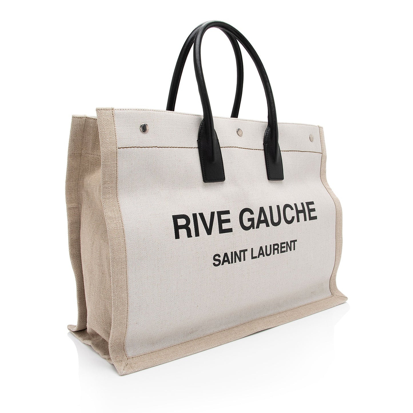 Saint Laurent Canvas Calfskin Rive Gauche Large Tote zNZTfi