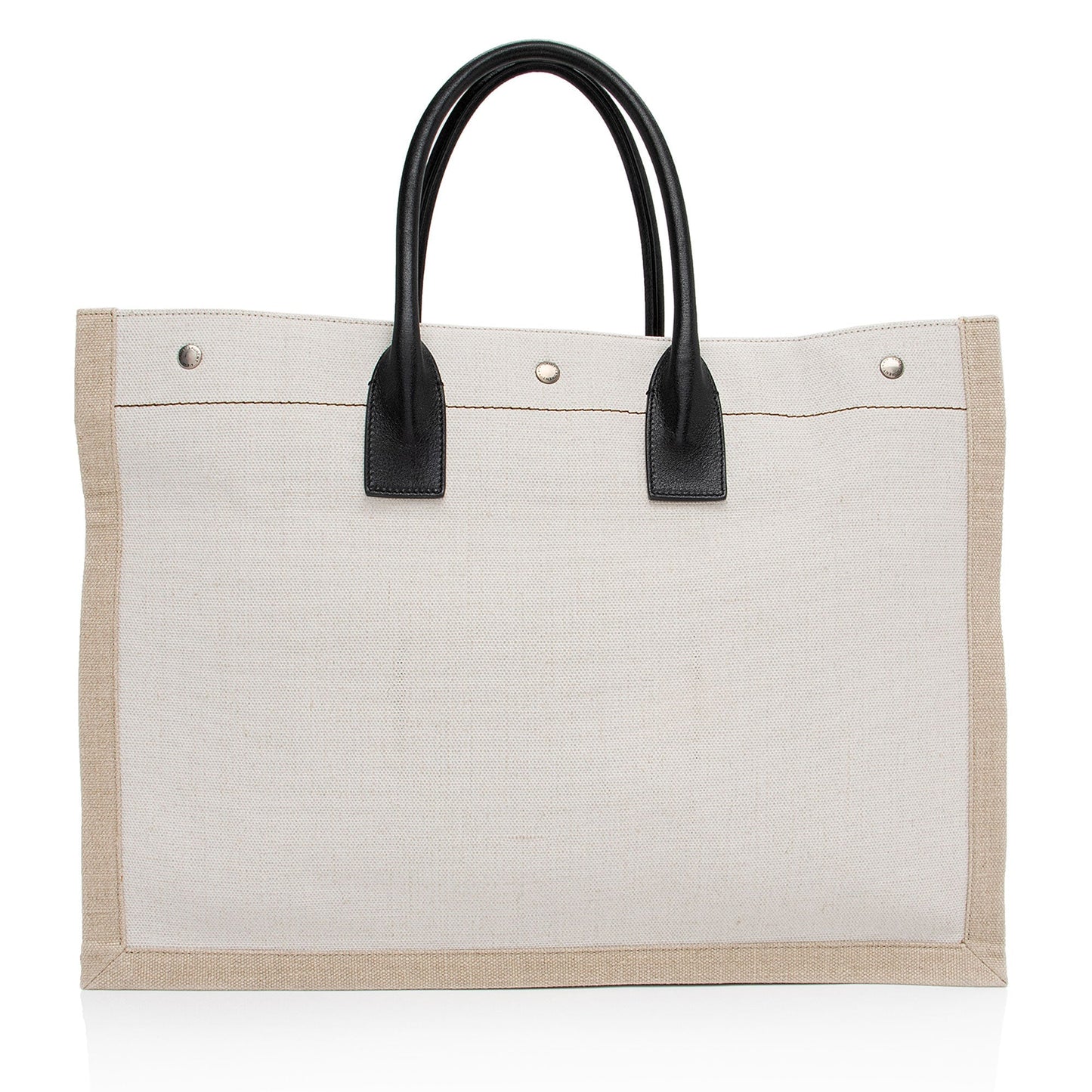 Saint Laurent Canvas Calfskin Rive Gauche Large Tote 3A04Tk