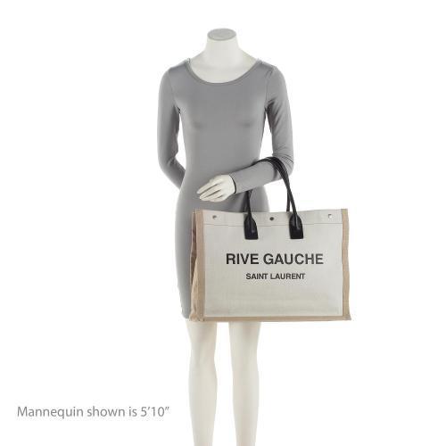 Saint Laurent Canvas Calfskin Rive Gauche Large Tote 3A04Tk