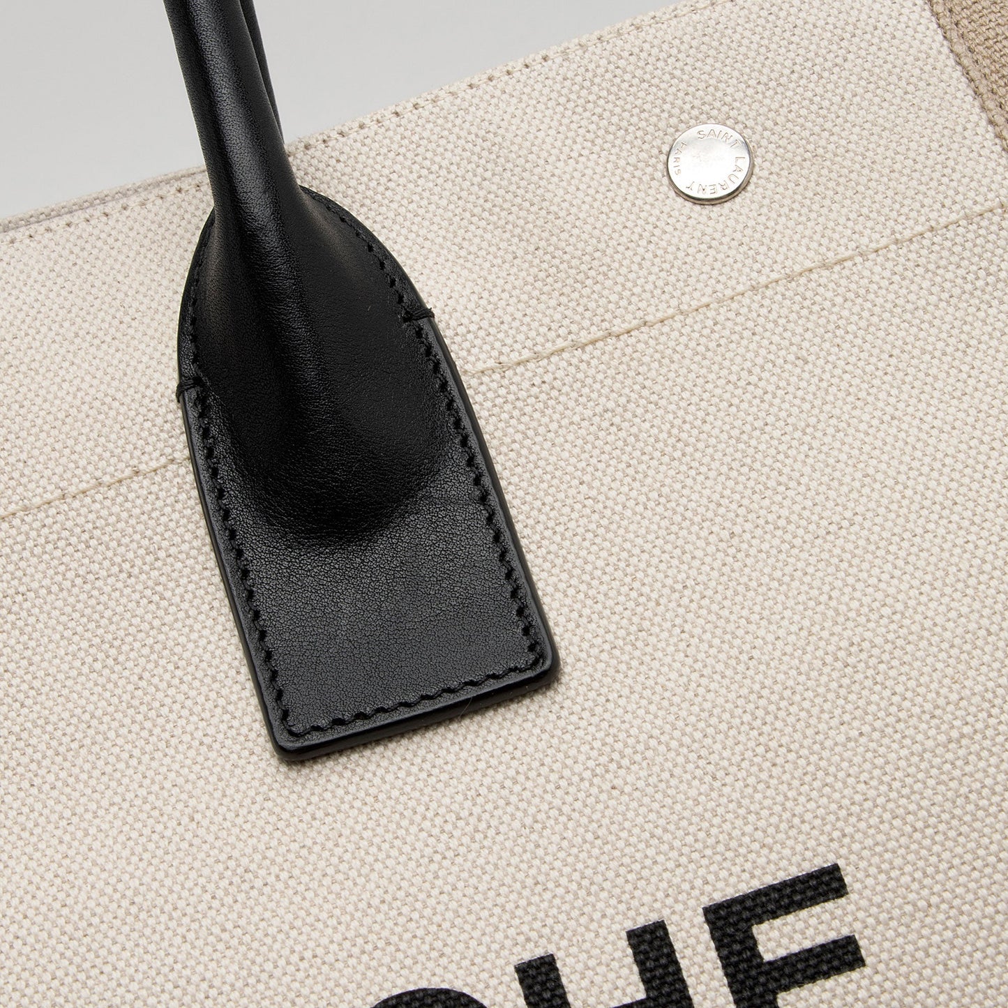 Saint Laurent Canvas Calfskin Rive Gauche Small Tote zATjuK