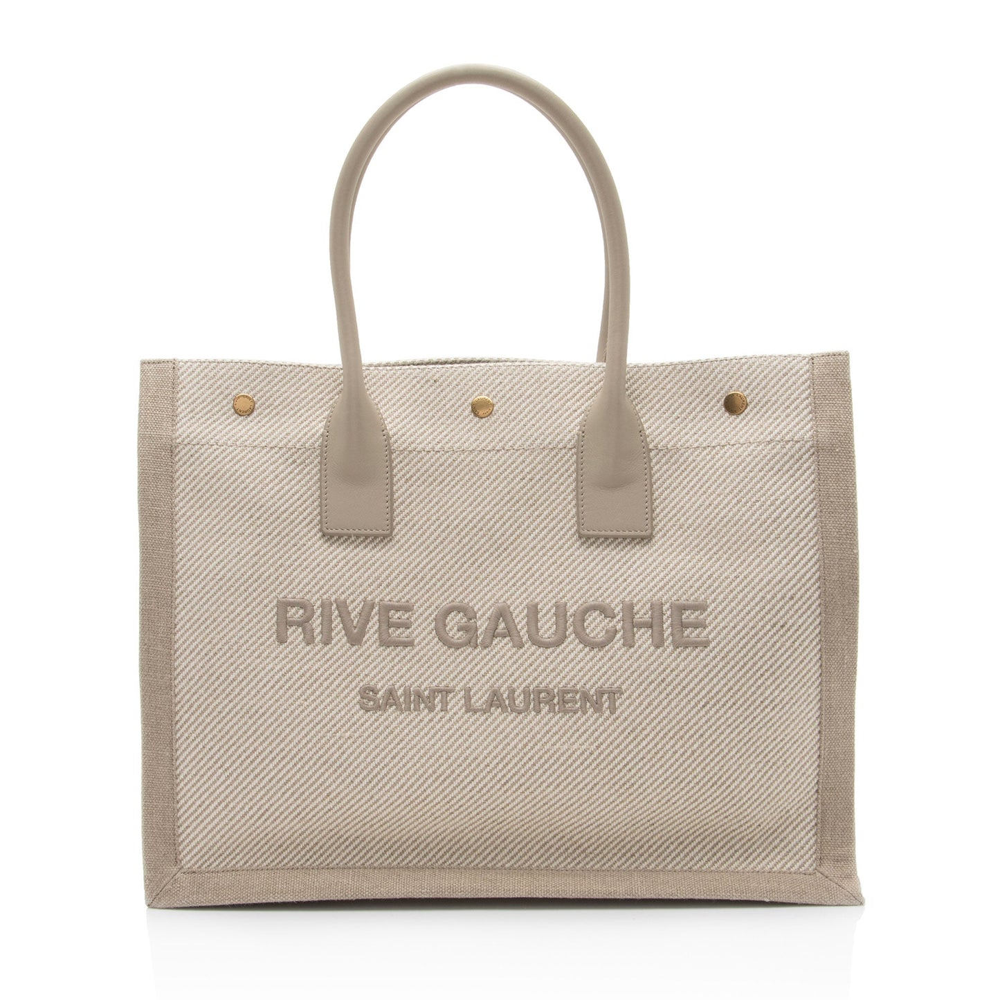Saint Laurent Canvas Calfskin Rive Gauche Small Tote UbHsVK