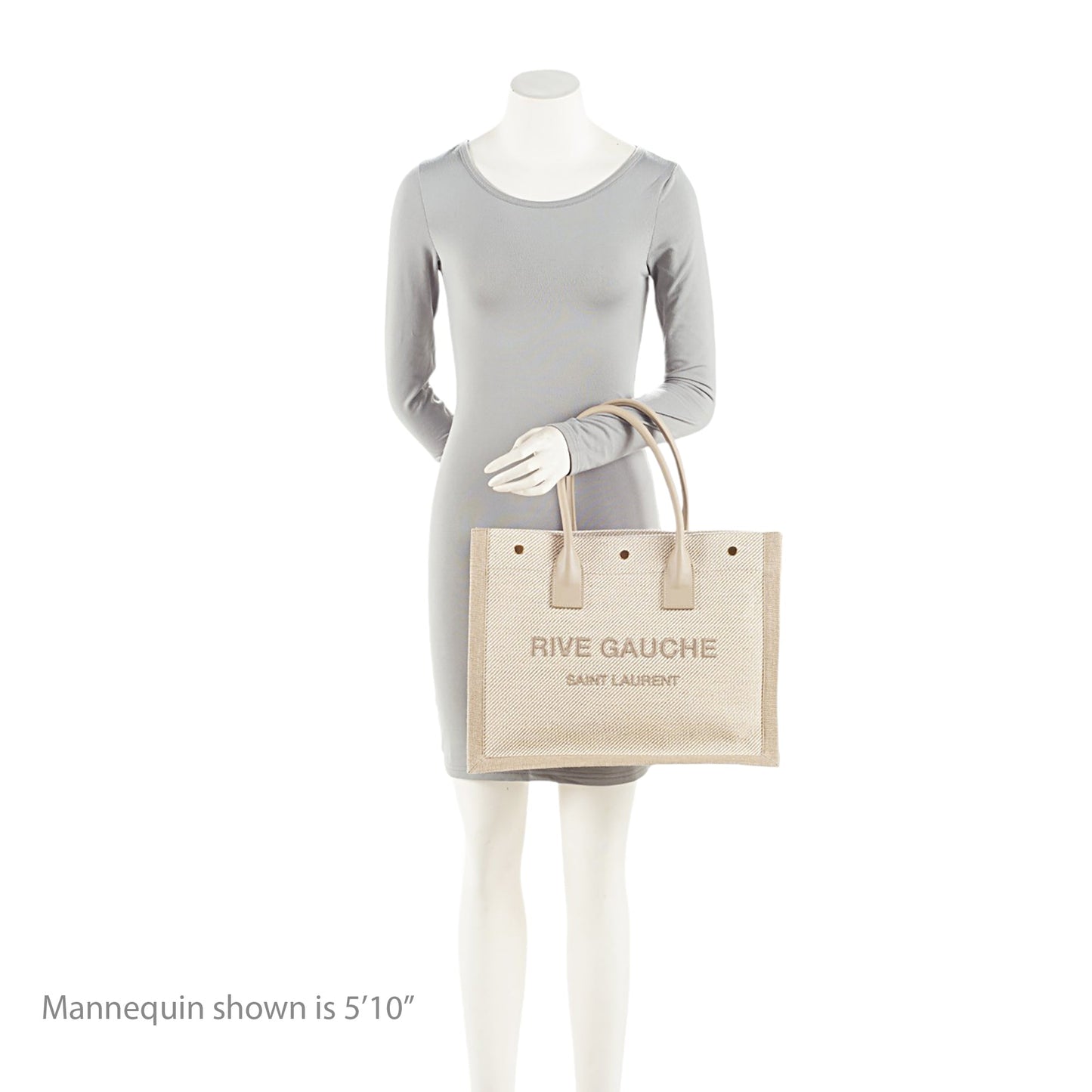 Saint Laurent Canvas Calfskin Rive Gauche Small Tote UbHsVK