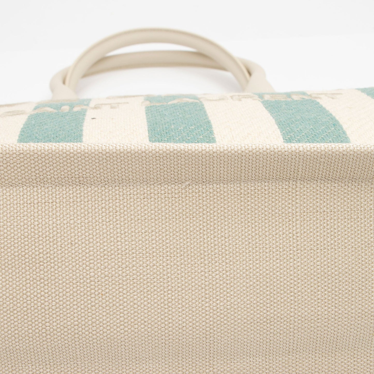 Saint Laurent Canvas Calfskin Striped Rive Gauche Large Tote umfpDe