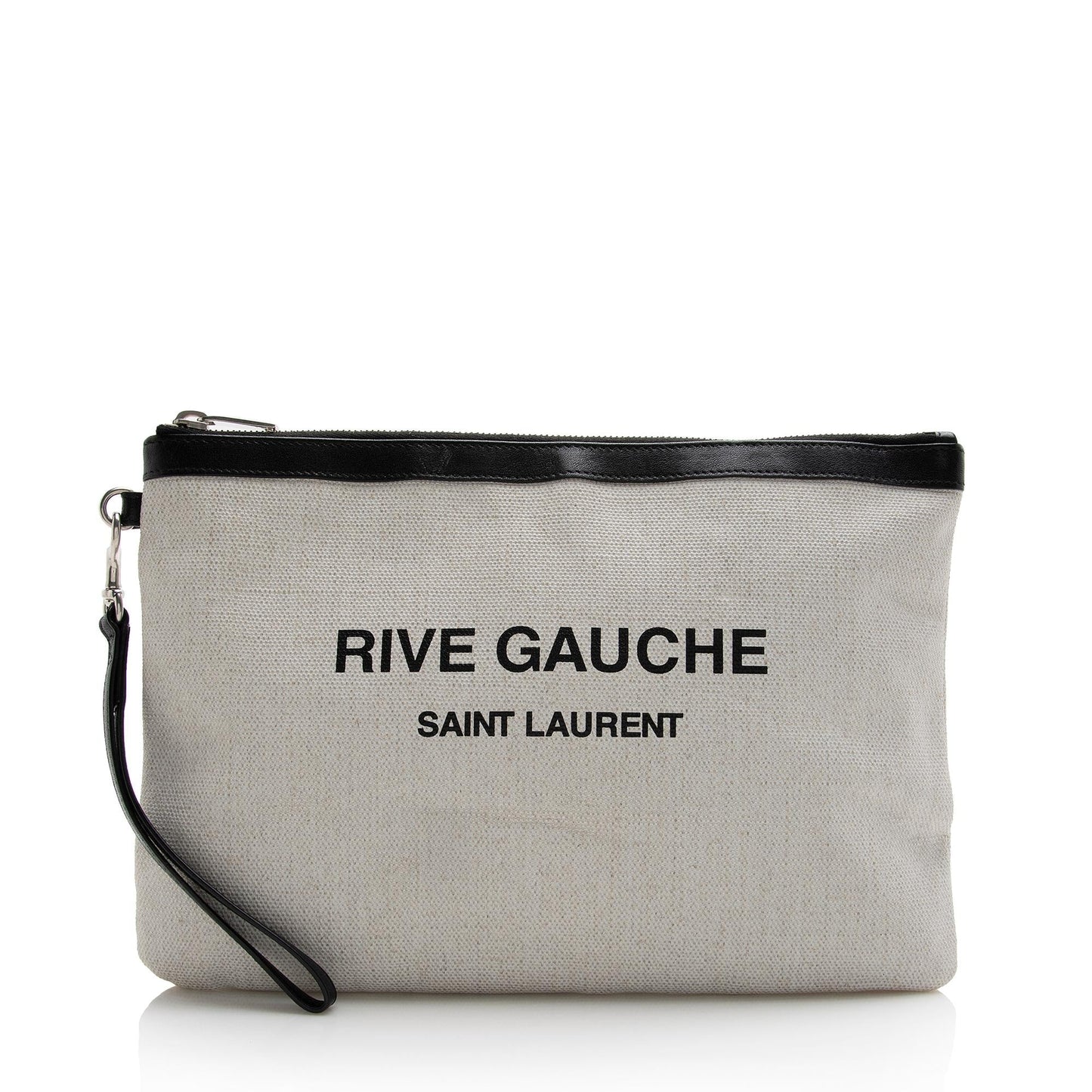 Saint Laurent Canvas Leather Rive Gauche Pouch 22268