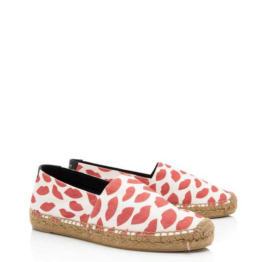 Saint Laurent Canvas Lip Print Espadrilles - Size 8.5 / 38.5 rDUAGs