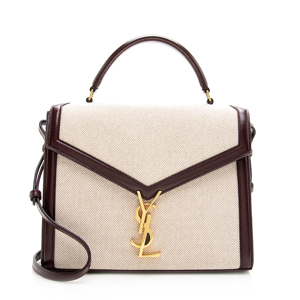 Saint Laurent Canvas Monogram Cassandra Shoulder Bag 19526