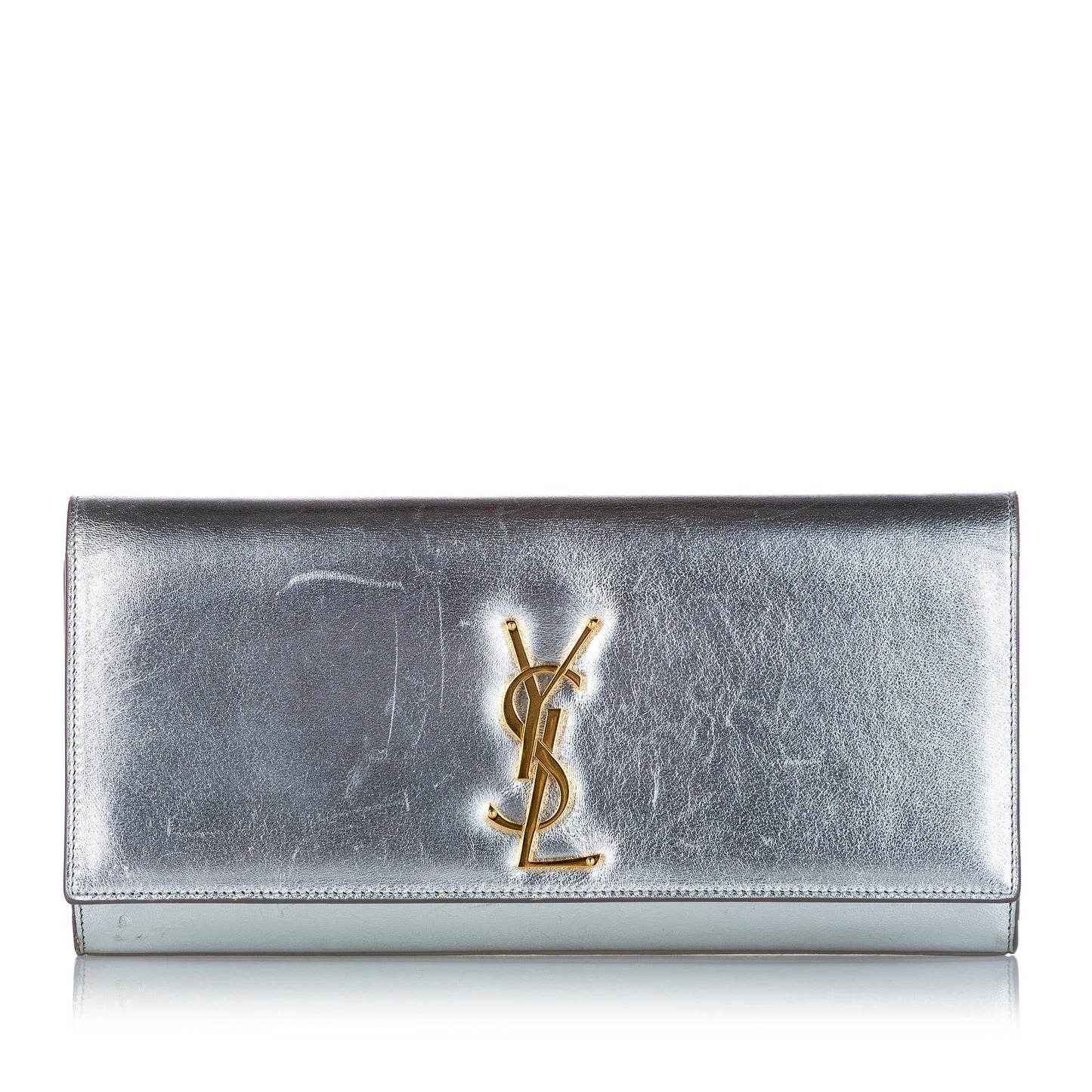 Saint Laurent Cassandre Leather Clutch (SHG-24788