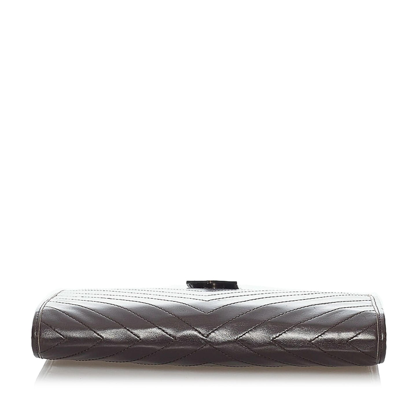 Saint Laurent Chevron Leather Clutch Bag (SHG-29906