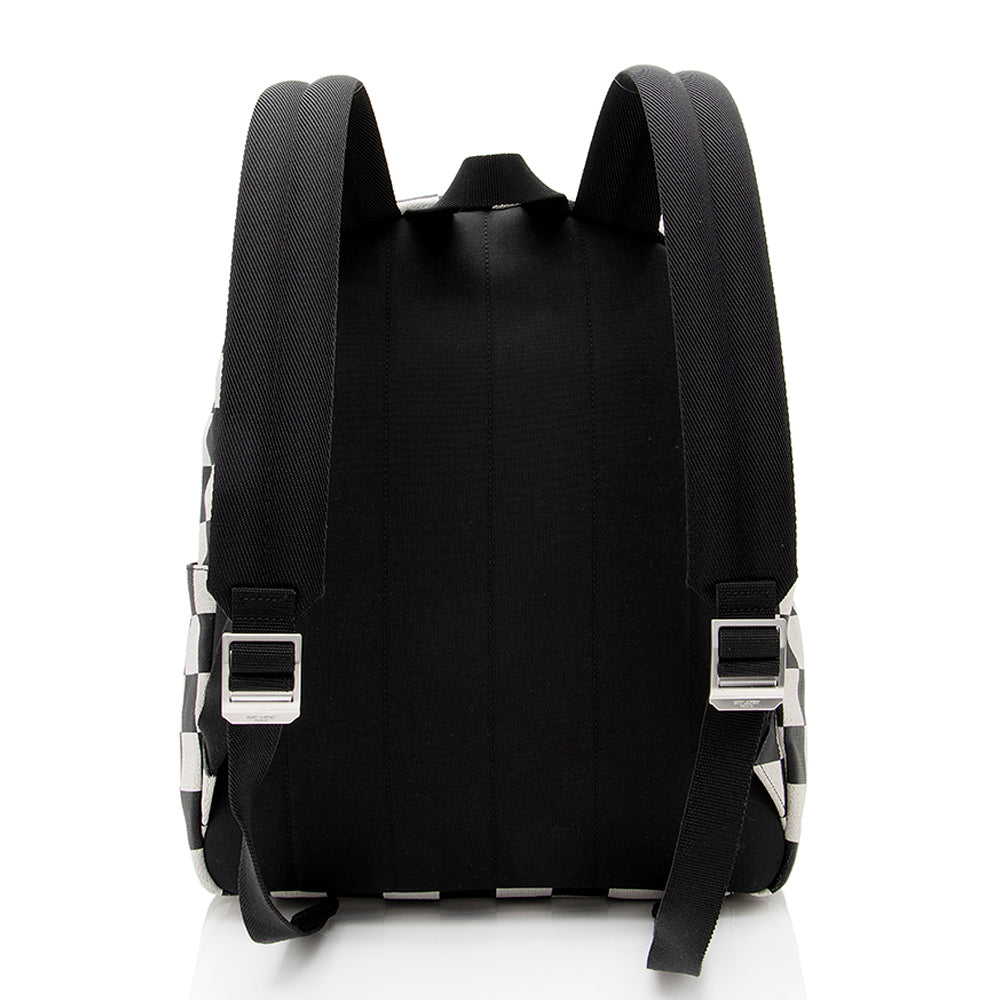 Saint Laurent Coated Canvas Checkered Backpack 21470
