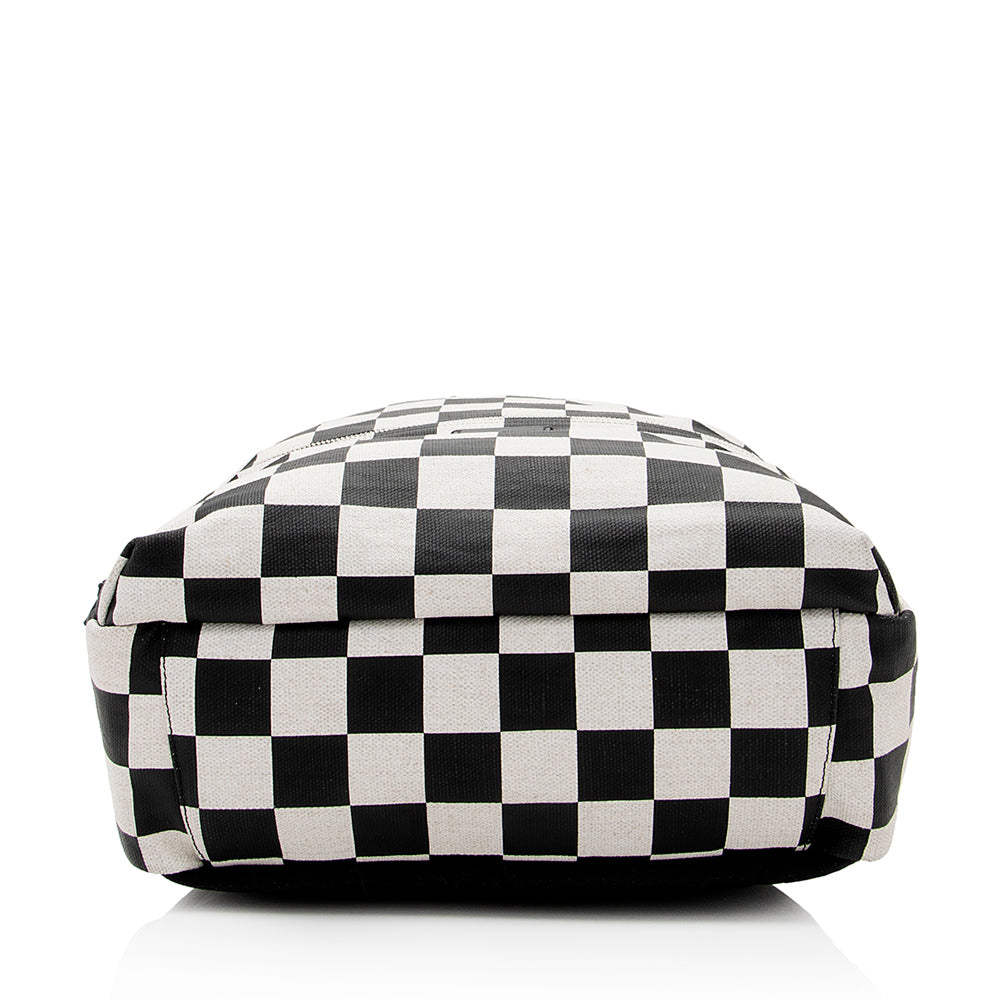 Saint Laurent Coated Canvas Checkered Backpack 21470